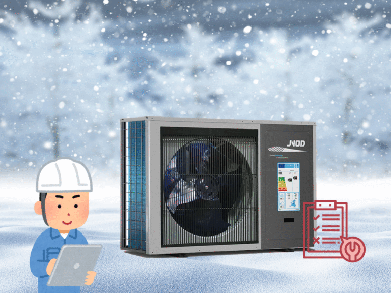 Heat Pump Maintenance, Snow Winter, Man