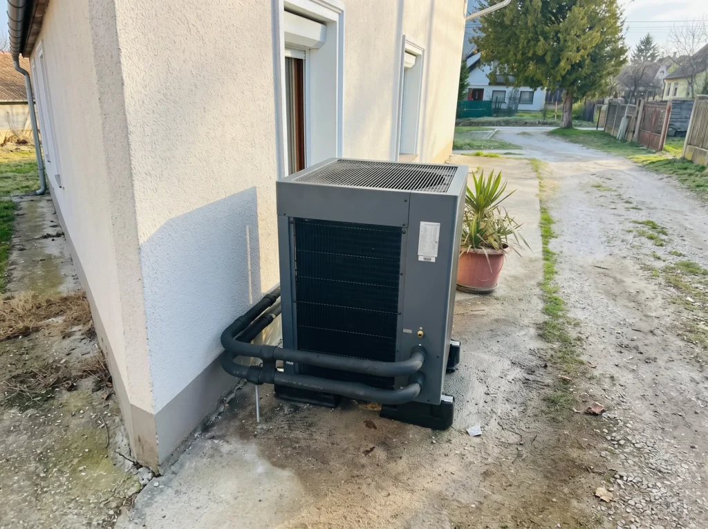 JNOD Top blow heat Pump Installation In Outdoor